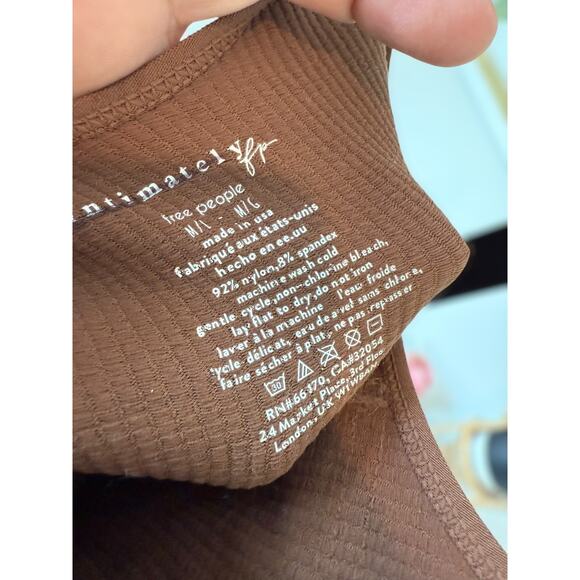 Intimately Free People Meg Seamless V-Neck Long-Sleeve Bodysuit Brown Womens M/L - Picture 7 of 7